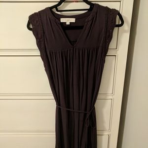 Plum color loft dress with sleeve detail